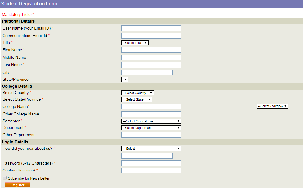Infosys Registration Portal
