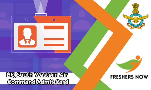 HQ South Western Air Command Admit Card HQ South Western Air Command Admit Card