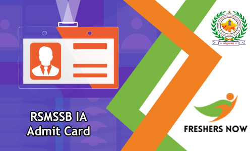 RSMSSB IA Admit Card RSMSSB IA Admit Card