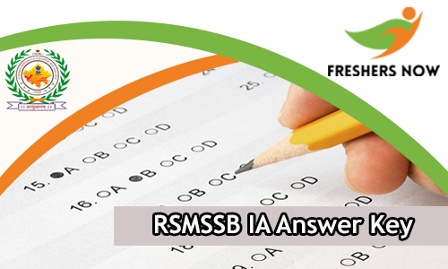 RSMSSB IA Answer Key RSMSSB IA Answer Key