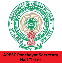 APPSC Panchayat Secretary Hall Ticket APPSC Panchayat Secretary Hall Ticket