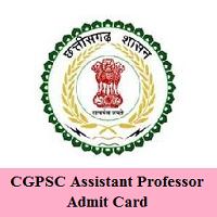 CGPSC Assistant Professor Admit Card CGPSC Assistant Professor Admit Card