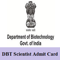 DBT Scientist Admit Card DBT Scientist Admit Card