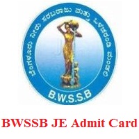 BWSSB JE Admit Card BWSSB JE Admit Card