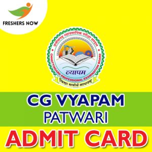CG Vyapam Patwari Admit Card 2019 CG Vyapam Patwari Admit Card 2019