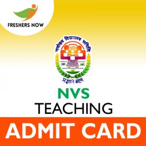 NVS Teaching Admit Card 2019 NVS Teaching Admit Card 2019
