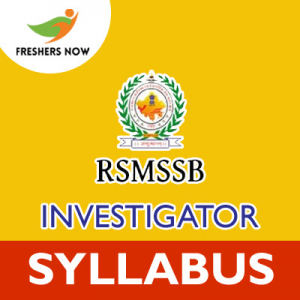 RSMSSB Investigator Syllabus 2019 RSMSSB Investigator Syllabus 2019