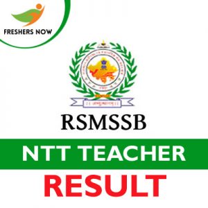 Master Result RSMSSB NTT 2019