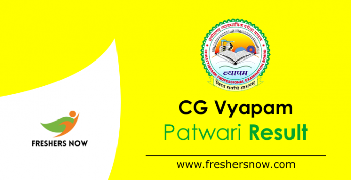 CG Vyapam Patwari Result 2019 CG Vyapam Patwari Result 2019
