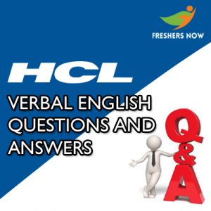 HCL Verbal Ability Questions and Answers HCL Verbal Ability Questions and Answers