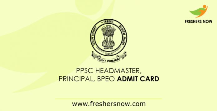 PPSC Director, Director, BPEO Admission Card