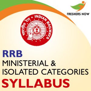 RRB Ministerial And Isolated Category Syllabus 2019 RRB Ministerial And Isolated Category Syllabus 2019