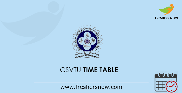 CSVTU Time Table CSVTU Time Table