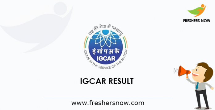 IGCAR Result 2019 IGCAR Result 2019