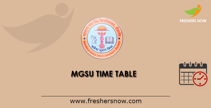 MGSU Time Table MGSU Time Table