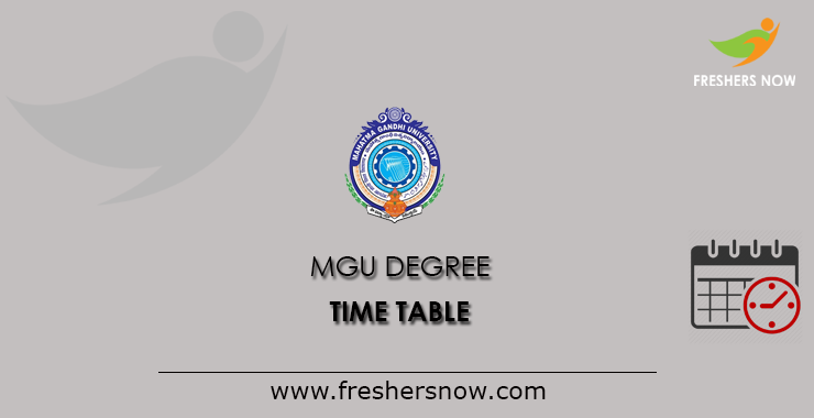 MGU Degree Time Table MGU Degree Time Table