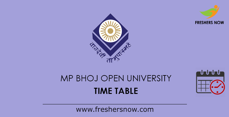 MP Bhoj University Time Table MP Bhoj University Time Table