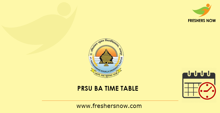 PRSU BA Time Table 2019 PRSU BA Time Table 2019