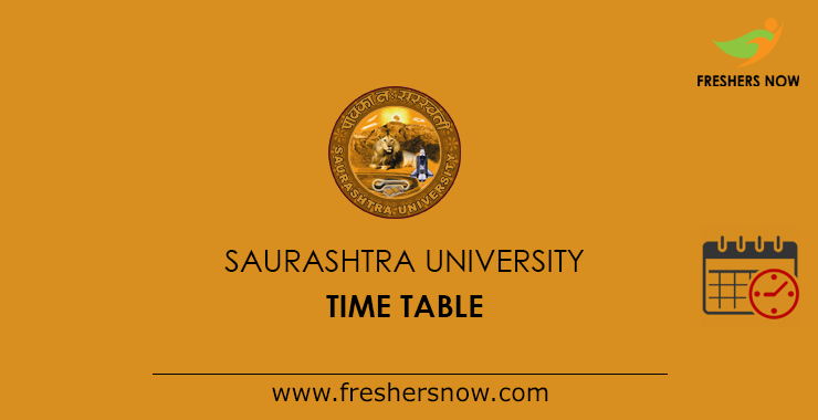 Saurashtra University Time Table Saurashtra University Time Table