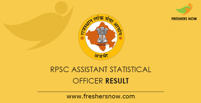 RPSC Assistant Statistical Officer 2019 Result