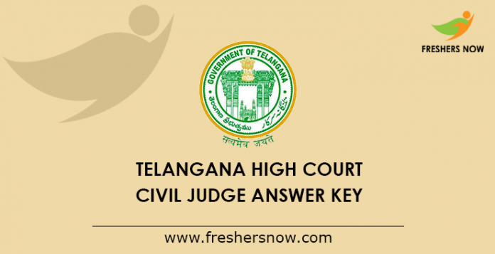 Answer key of the civil judge of the Superior Court of Telangana 2019