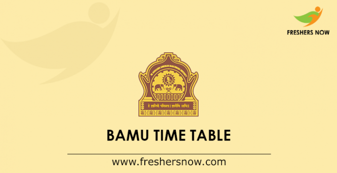 BAMU time table