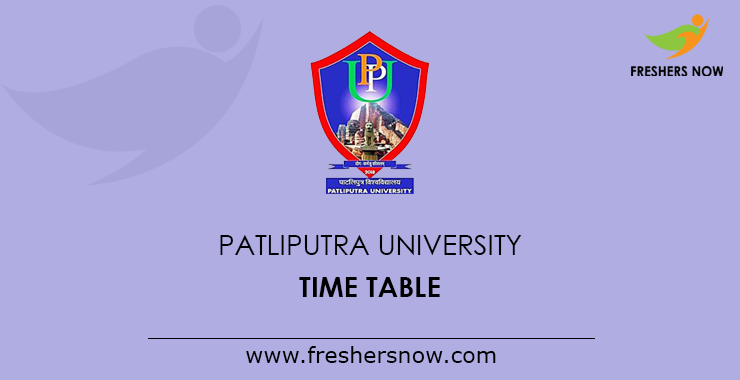 Patliputra University Time Table Patliputra University Time Table