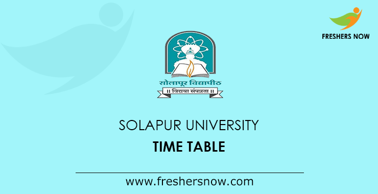 Solapur University Time Table Solapur University Time Table
