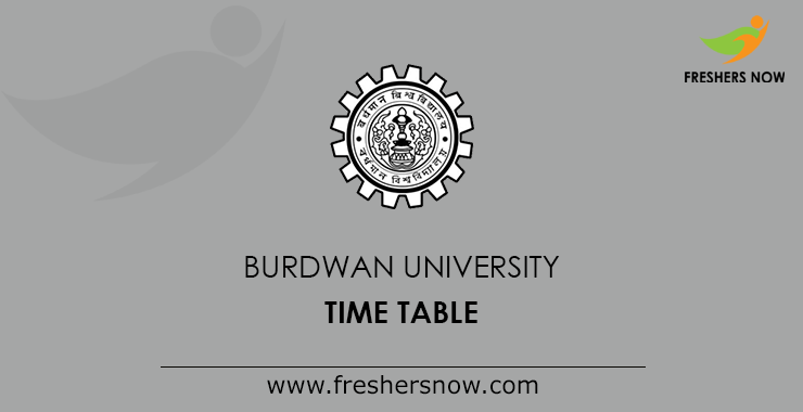 Burdwan University Time Table Burdwan University Time Table