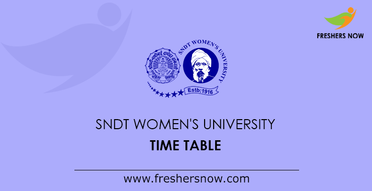 SNDT Women's University Time Table SNDT Women's University Time Table