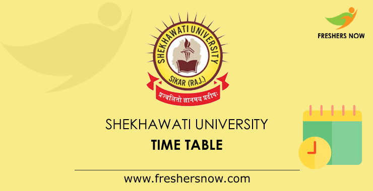 Shekhawati University Time Table Shekhawati University Time Table