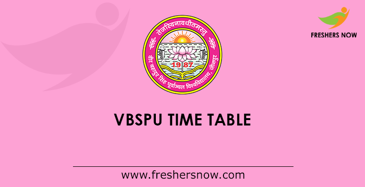 VBSPU Time Table VBSPU Time Table