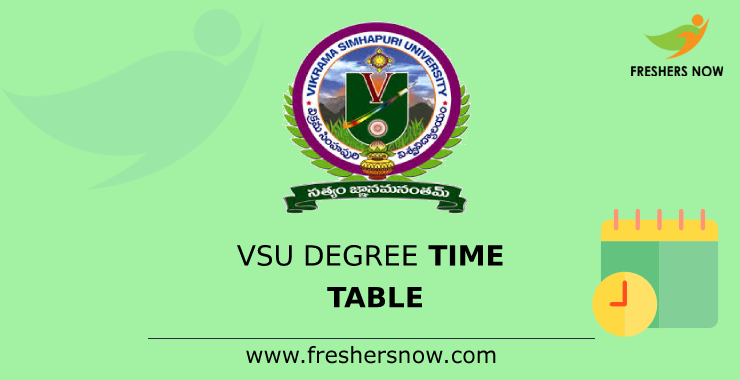 VSU Degree Time Table VSU Degree Time Table