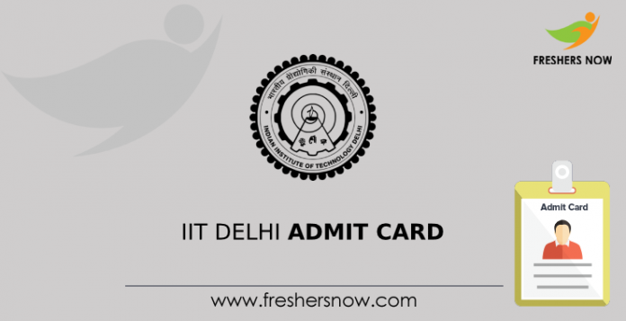 IIT Delhi Admission Card