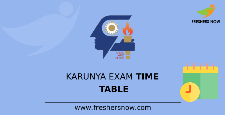 Karunya Exam Time Table Karunya Exam Time Table