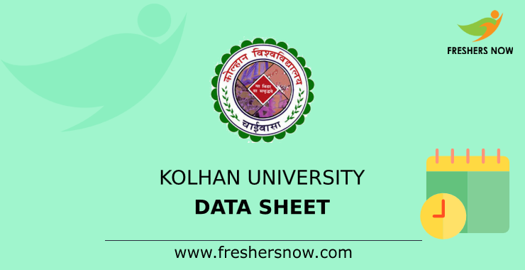 Kolhan University Data Sheet Kolhan University Data Sheet