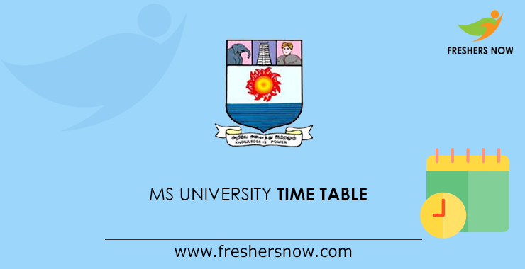 MS University Time Table MS University Time Table