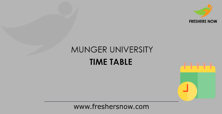 Munger University Time Table Munger University Time Table