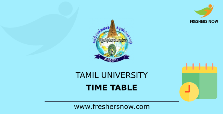 Tamil University Time Table Tamil University Time Table