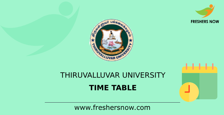 Thiruvalluvar University Time Table Thiruvalluvar University Time Table