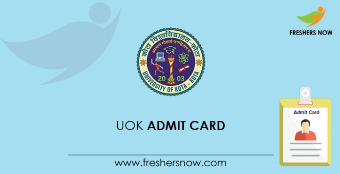 Uok Admit Card 2019 Released Ba B Sc Ma M Com Hall Ticket