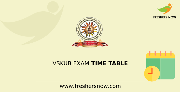 VSKUB Exam Time Table VSKUB Exam Time Table