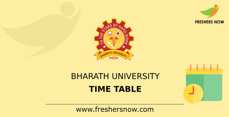 Bharath University Time Table Bharath University Time Table