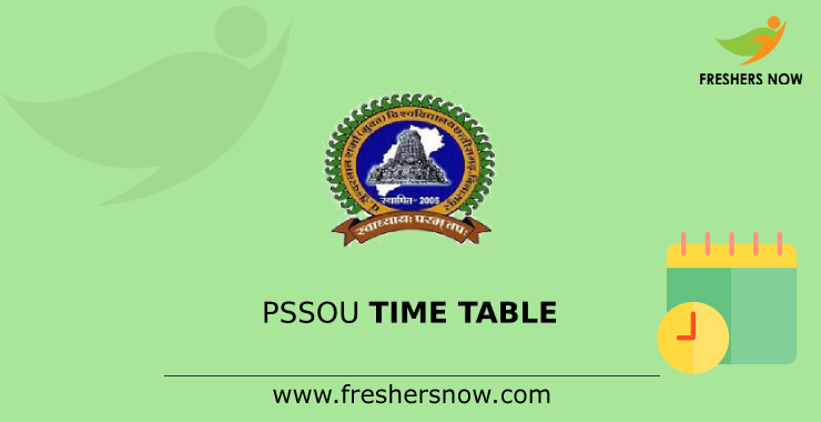 PSSOU Time Table PSSOU Time Table