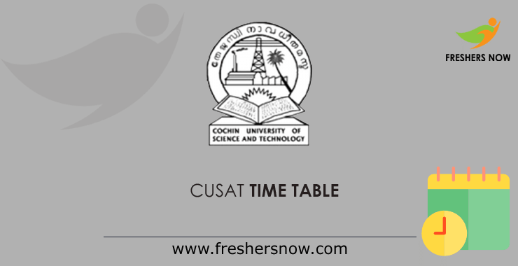 CUSAT Time Table CUSAT Time Table