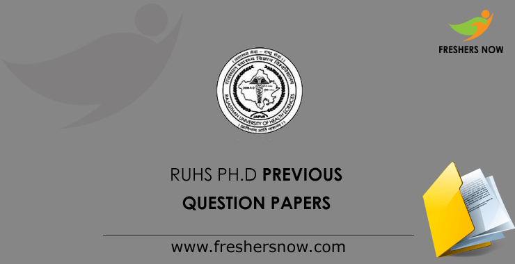 RUHS Ph.D. Previous Question Papers RUHS Ph.D. Previous Question Papers