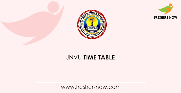 JNVU Time Table JNVU Time Table