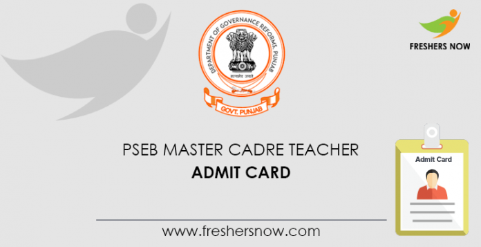 PSEB master cadre teacher admission card
