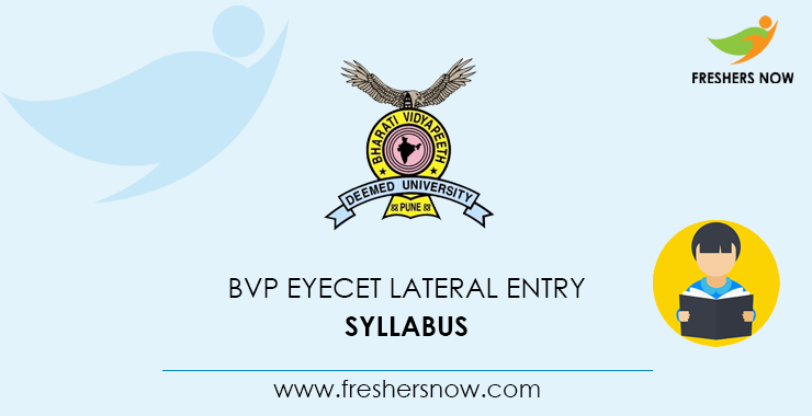 BVP EYECET Lateral Entry Syllabus 2020 BVP EYECET Lateral Entry Syllabus 2020