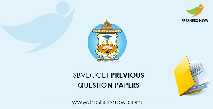 SBVDUCET Previous Question Papers SBVDUCET Previous Question Papers